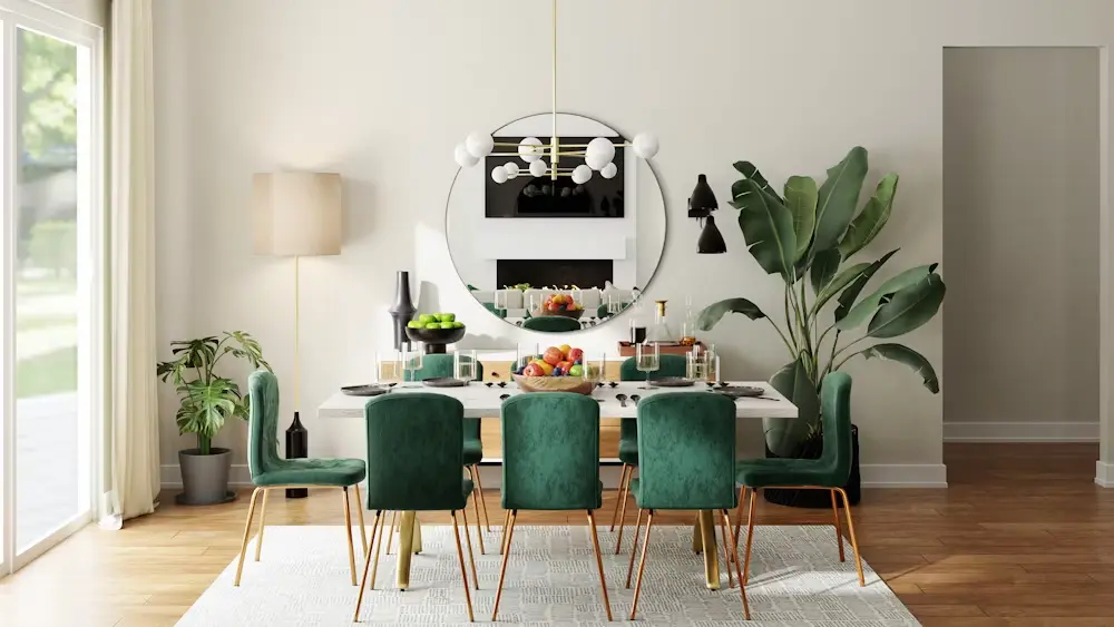 Moody table setting in a refined interior